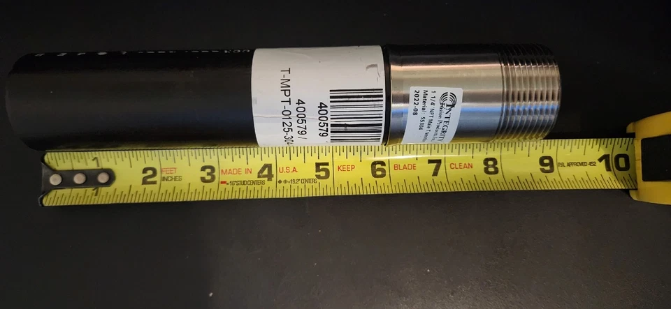 1-1/4" IPS SDR11 Butt Fusion x 1-1/4" macho 304 acero inoxidable T-MPT-0125-304-11 Foto 4 de 4