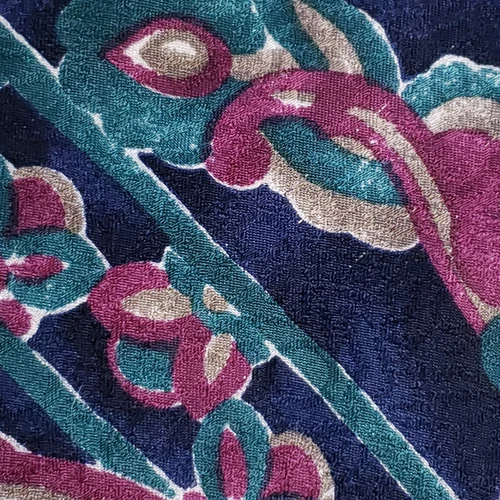 Villa Bugatti Tie Paisley Floral Bold Striped Pattern Blue Pink Classic image 2