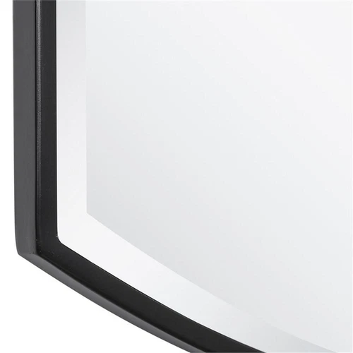 Uttermost Shield Transitional Iron Metal and MDF Mirror in Sleek Satin Black - Picture 4 of 7