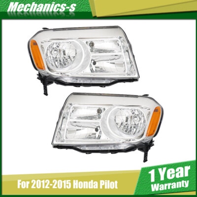 New For 2012-15 Honda Pilot Headlight Assembly Driver&Passenger Side Clear Lens