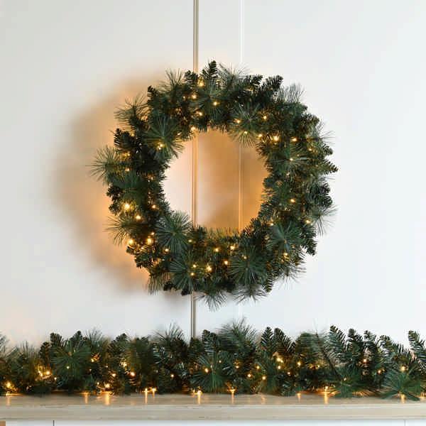 Festive BO Lit Firefly Wreath Warm White 60cm