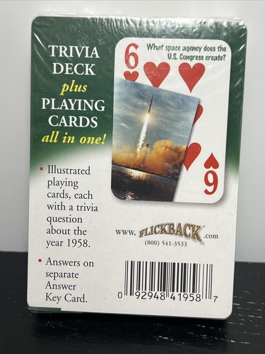 Vintage Trivia Challenge Playing Cards 1958 Unopened Free Shipping - Picture 5 of 9