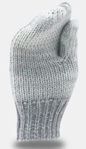 Girls' UA Shimmer Knit Mittens ColorsIvory / Steel / Silver Gloves NWT - Picture 2 of 2