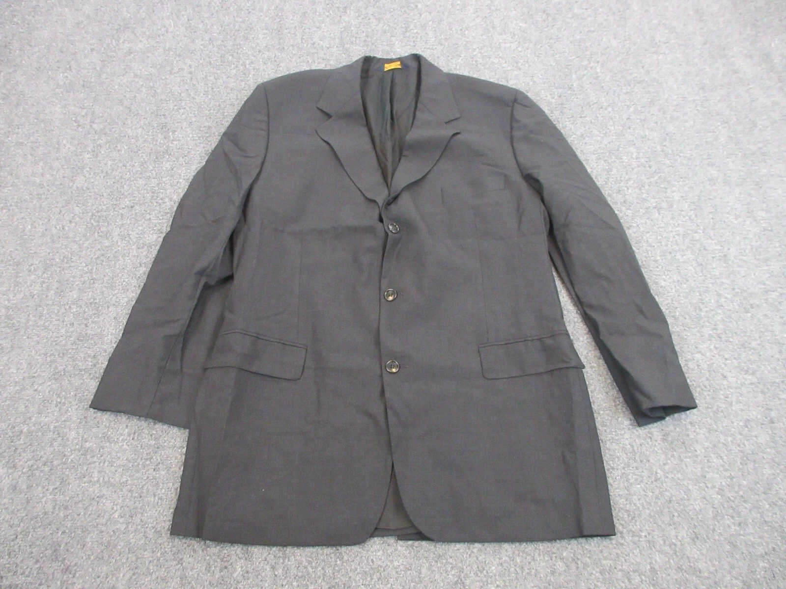 Brooks Brothers Jacket Mens 46Black Wool Blend Buttons Blazer Coat Casual