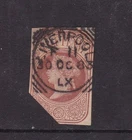 GB Queen Victoria Stationary cut out Liverpool Square Cancel 1883