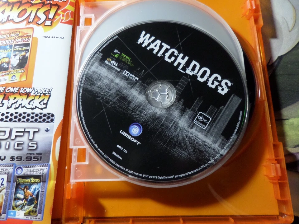 Watch Dogs PC DVD-ROM  2014 3 Disc Set Windows Vista 7 8 Like New - Image 3 of 4