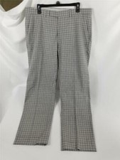 NWT Mens Paul Fredrick Dress Pants 100 Wool Gray Plaid Tailored Fit Size 37