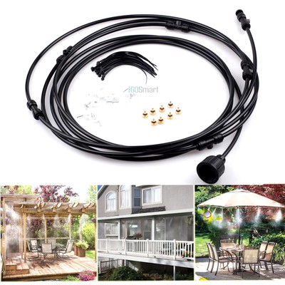 19.7FT Misting Cooling System Fan Cooler Patio Garden Water Mister Mist Nozzles