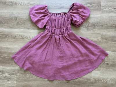 Super Cute! Mi ami For Francesca s Ballon Sleeve Dress Brownish Pink Women S 