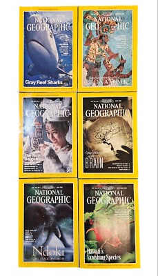 Lot of 6 NATIONAL GEOGRAPHIC Magazine 1995 Back Issues: Jan Feb Apr Jun Jul Sep
