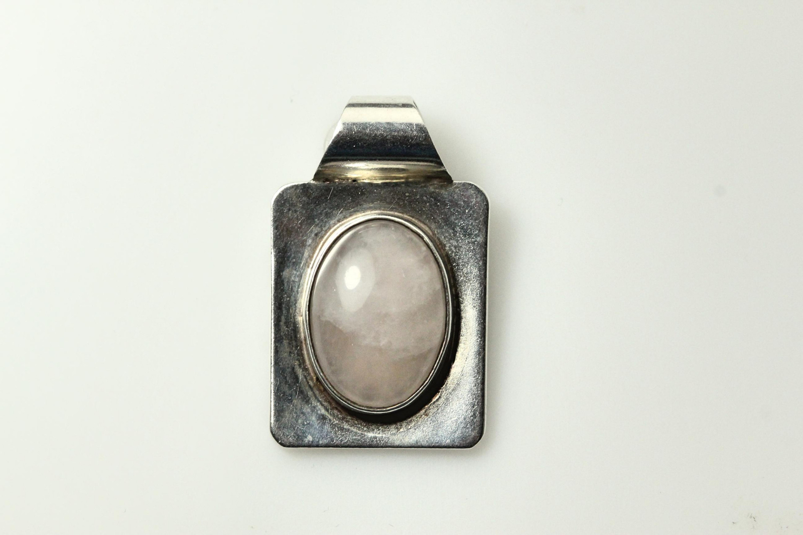 925 Sterling Silver Rectangular Shaped Pendant w/… - image 1