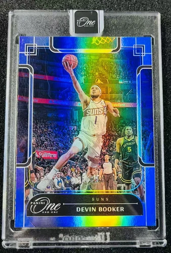 Devin Booker 2023-24 Panini One And One /99 Blue Silver Phoenix Suns #98