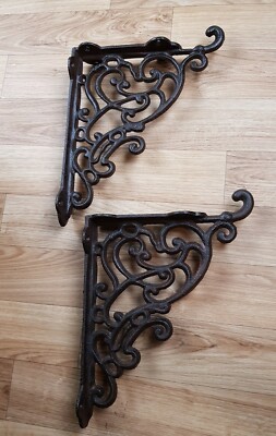 2 Regalwinkel Regalträger Gusseisen Jugendstil Regal Winkel Stützen 24x20cm Set