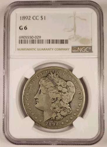 1892-CC NGC G 6 Morgan Silver Dollar