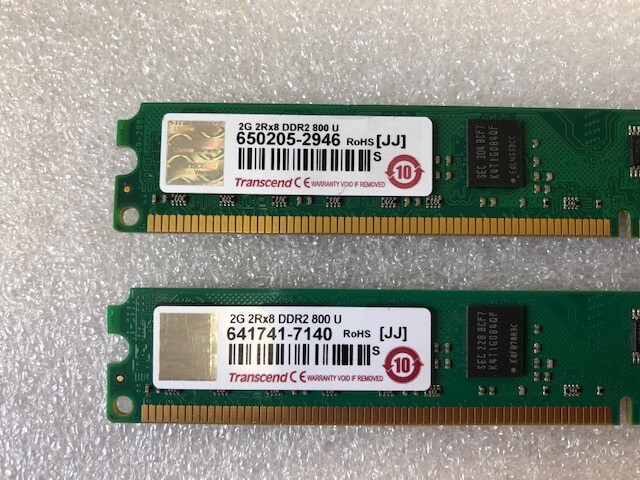 Transcend 4GB (2x2) DDR2 800 U-DIMM Memory Module 2Rx8 240