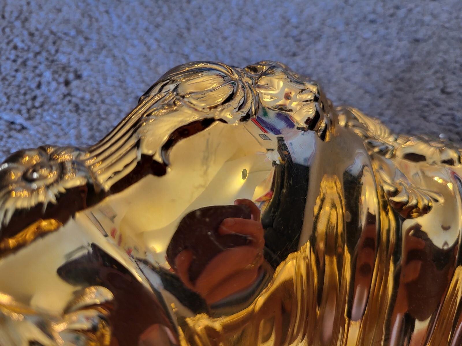 Vintage LBNY 24k Gold Plated Scalloped Bowl Serving Dish Lehman Brothers 10.5"