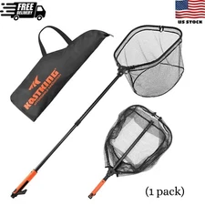 Brutus Folding Landing Net with Boat Hook, Foldable, Extendable, Lightweight