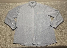 Southern Marsh Mens Shirt XL Gray Heathered Long Sleeve Button Down Orange Duck