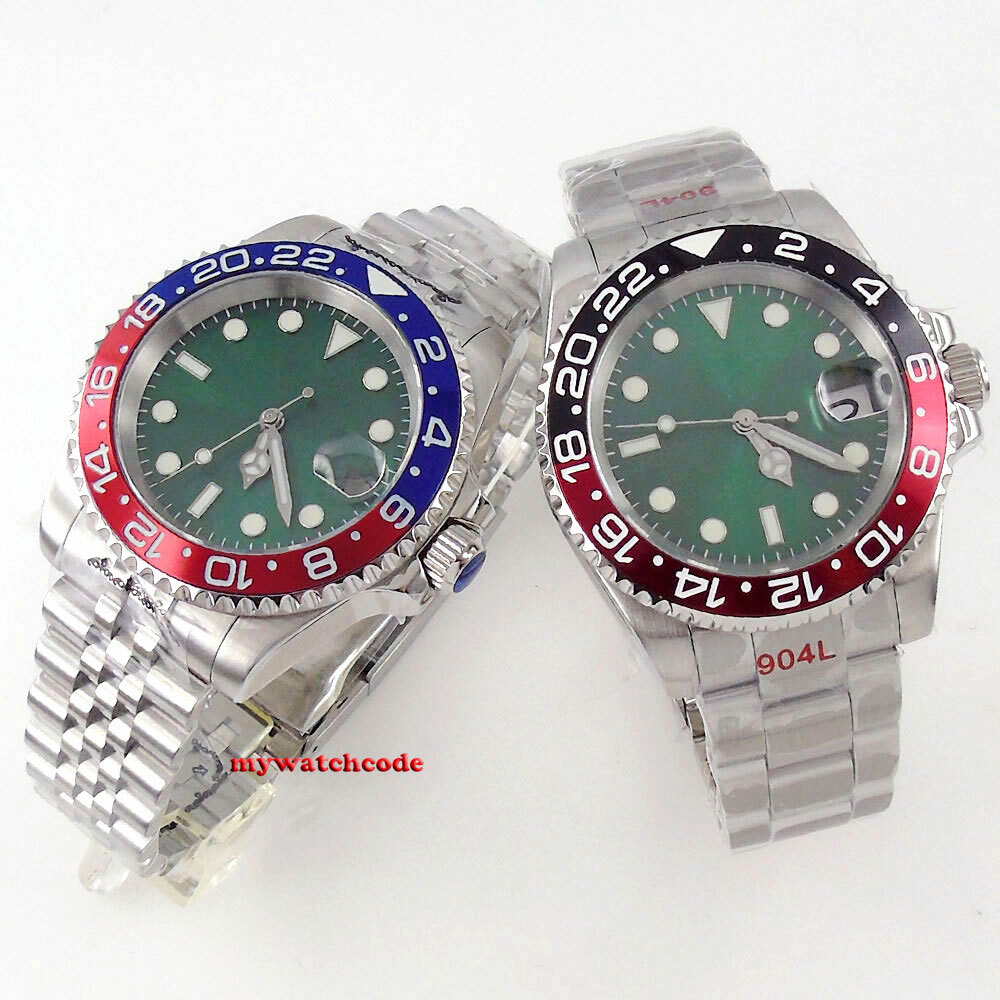 40mm Bliger Green dial NH35A PT5000 Automatic mens Watch Sapphire Jubilee Strap