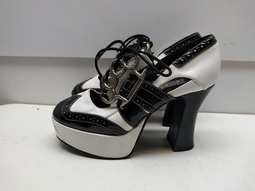 Funtasima Black White Patent Vegan High 