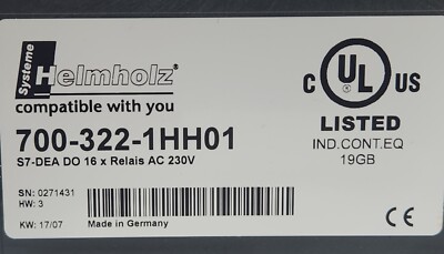 Module HELMHOLZ 700-322-1HH01 – S7-DEA 16 Relais AC 230V, Occasion Garanti