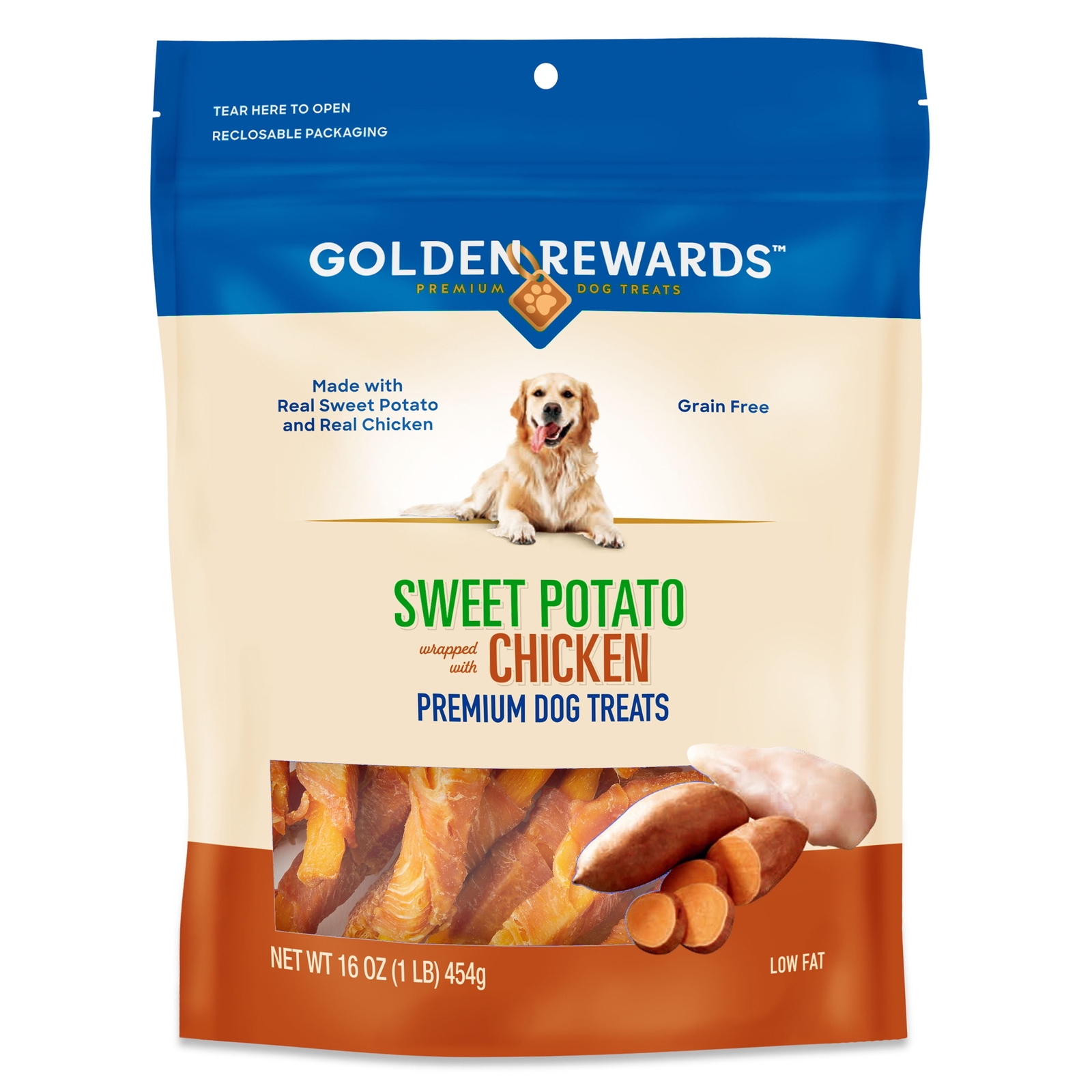 16 oz dog food, sweet potato wrapped chicken, delicious and 