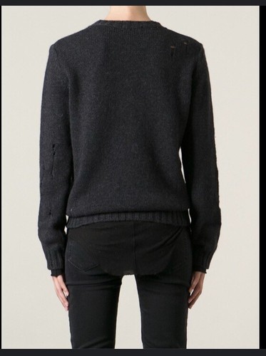 NEW AUTHENTIC DIESEL DISTRESSED BLACK SWEATER WOMENS SIZE SMALL - Picture 4 of 11