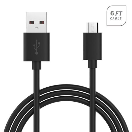 Black Usb Sync Data & Charger 5 feet Long Cable Micro-Usb Connector Cord Wire