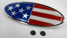 Chrome Metal American Flag Usa Hood Side Fender Emblem For Peterbilt