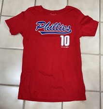 Boys Philadelphia Phillies Red Short Sleeve Logo Shirt Large 12/14 Realmuto 10