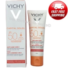 Vichy Ideal Soleil Anti-Ageing 3-in-1 Antioxidant Care SPF50 50ml NEW IN BOX
