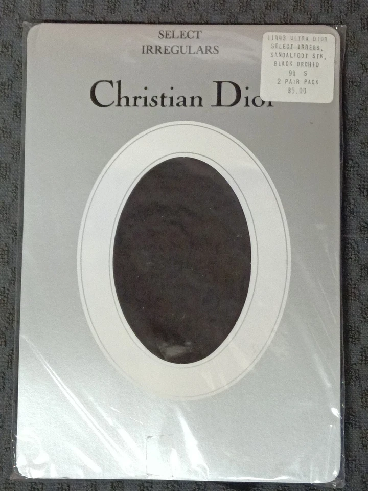 Pacote com 2 pares de meias de náilon Christian Dior tamanho 8,5 P - 11 T novas vintage antigas - Imagem 2 de 4