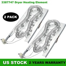 2PACK 3387747 Dryer Heater Heating Element for Whirlpool Kenmore Maytag Roper