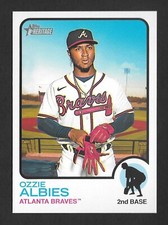 2022 Topps Heritage High Number OZZIE ALBIES 1973 Topps Oversized Box Topper 