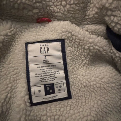 GAP Recycled ColdControl Max Puffer Sherpa Lined Jacket • size 4 - Picture 2 of 2