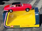 Vintage Corgi Red Jaguar XJ12C With Black Top And Tan Interior