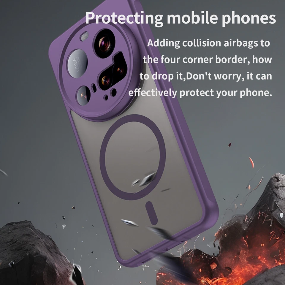 适用于小米 15 Ultra 防震外壳 哑光磁性环 透明外壳 软保护套 — 第 4/4 张图片