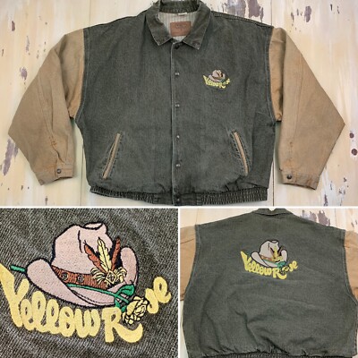 YELLOW ROSE - Vtg 1990s Texas International Denim Jean Jacket Coat, Mens 2XL