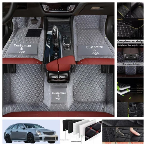 For Cadillac CTS Wagon 2010-2014 Car Floor Mats PU Leather Waterproof Carpets - Imagen 10 de 44