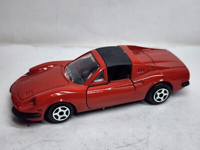 Vintage FERRARI 246 GTS Jet Car de Norev 1/43 France 1972 Open Doors Red Car