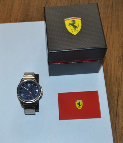 FERRARI GRAND TOUR SILVER ST.STEEL DARK BLUE DIAL FOR MEN Model No 830835 - Picture 3 of 14