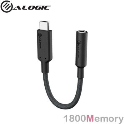 Alogic Elements Pro USB-C Male to 3.5mm Audio Female Adapter 10cm Cable Black