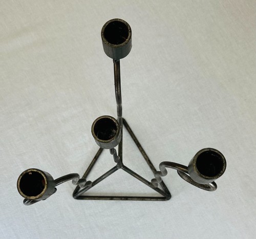 Iron Mid Century Modern 4 Taper Candle Holder Candelabra 11.5"H EUC - Picture 7 of 8