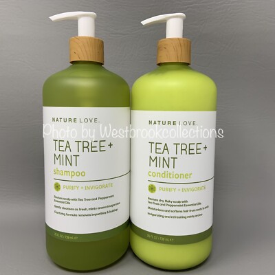 (2-Pk) Nature Love TEA TREE + MINT Purify Botanical Shampoo & Conditioner Combo