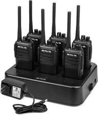 Retevis RT21 FRS Long Range Walkie Talkie 2W 1100mAh VOX + Six Way Charger 6Pack