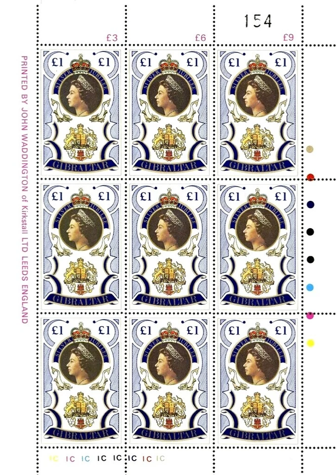 Серебряный юбилейный коронный герб Гибралтара #SG371-SG372 MNH M/S 1976 QEII [338-339] - Изображение 2 из 3