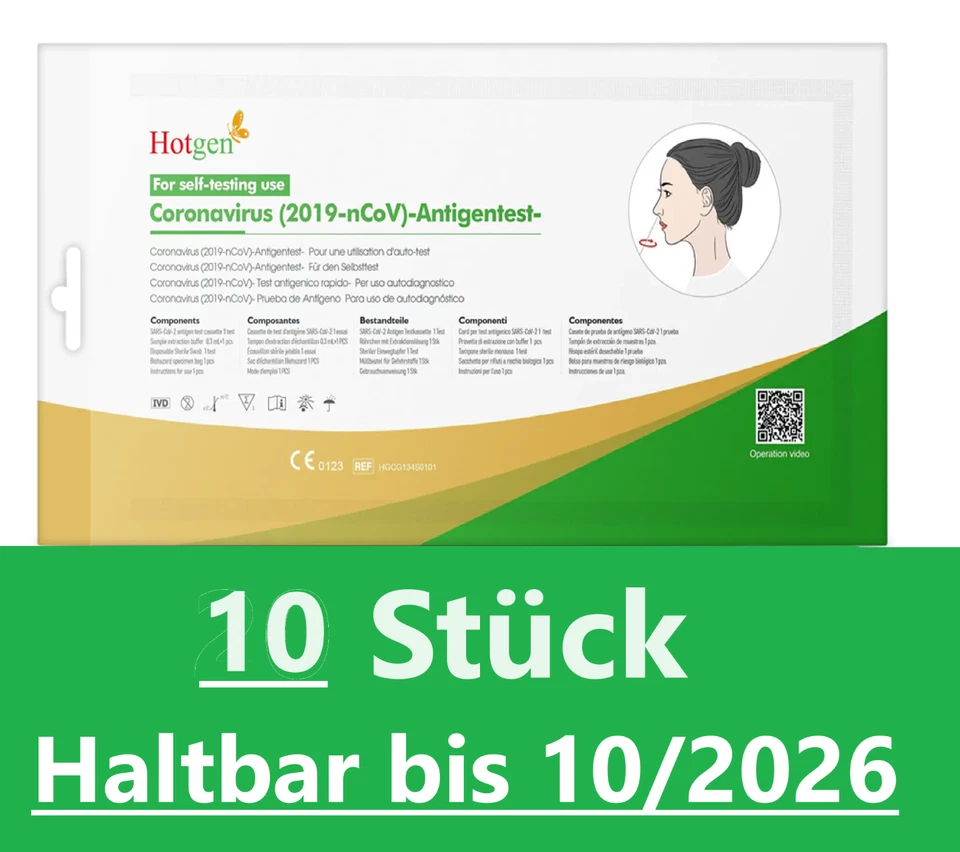 Hotgen Antigen Selbsttest Nasal Schnelltest Corona Laientest Covid 11/10/26 Test - Bild 4 von 4