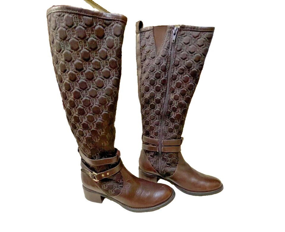 Botas de montar altas de cuero marrón vintage Etienne Aigner para mujer talla Foto 2 de 4