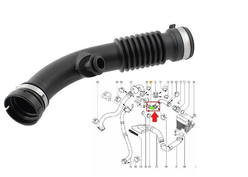 Tuyau d'air turbo haute résistance pour Megane II 1.5 dCi durite renforcée OEM 8200218988