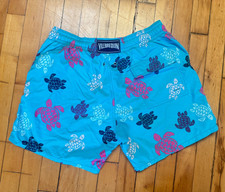 Vilebrequin Men's Turtle Print Swim Shorts Blue Mesh Lining Size M